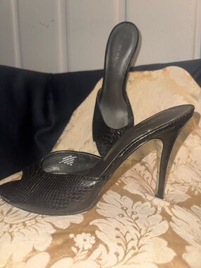 Black High Heel Slide Sandals - Women's Elegant Mule